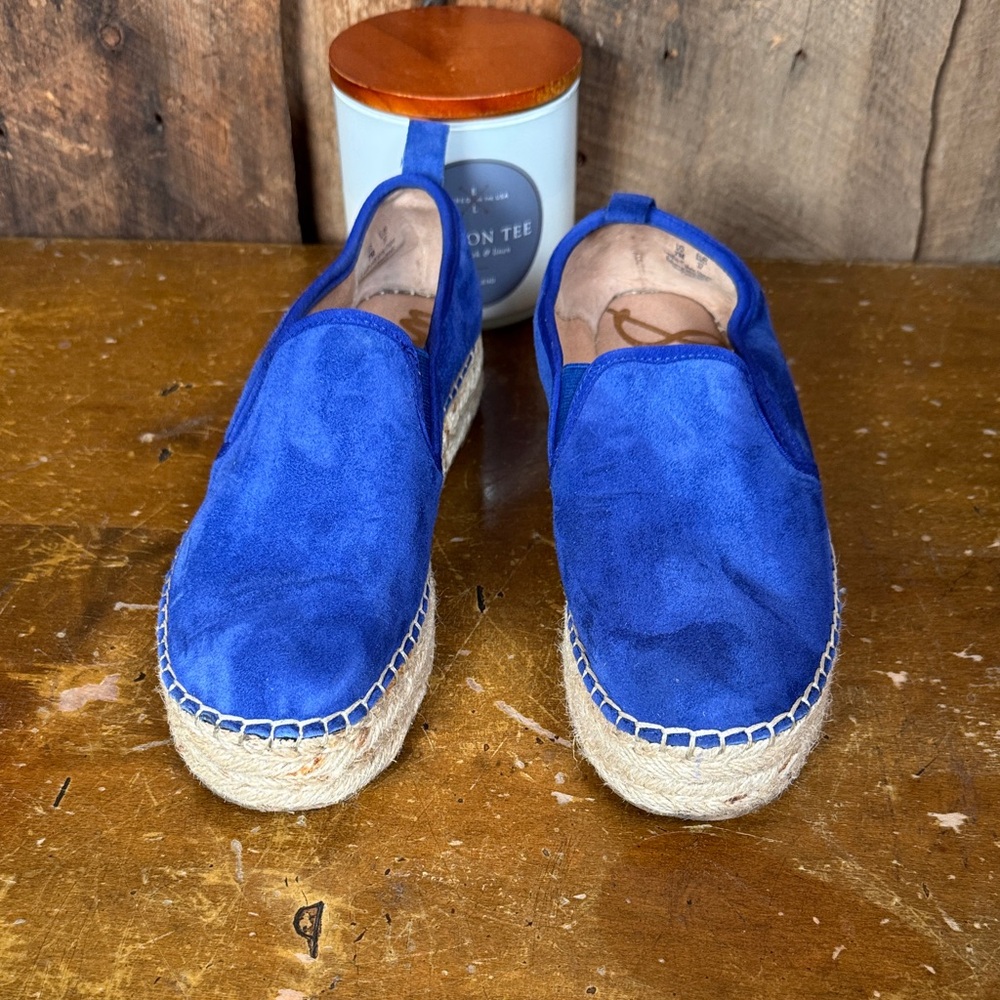 Sam Edelman Carrin Royal Blue Suede Espadrilles